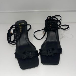 Lulus Black Lace Up Heel Sandal Size 6